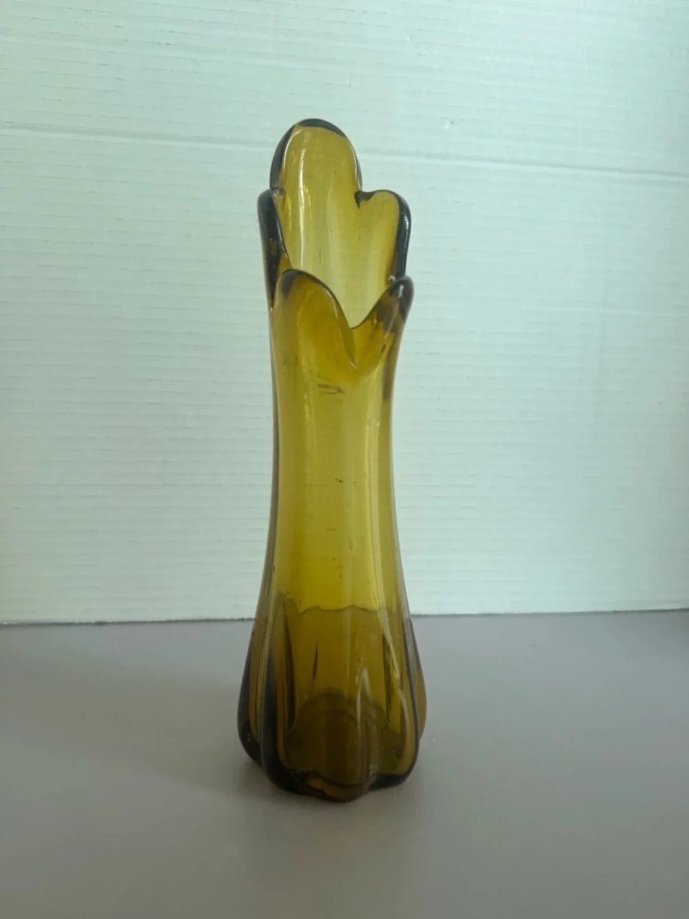 Vintage Amber Swung Glass Vase - Amber Home Accents